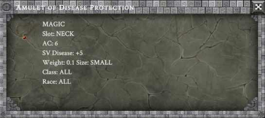AMULET OF DISEASE PROTECTION item card
